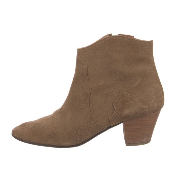 Isabel Marant Tan Dicker Suede Low western Cowboy Boots sz FR 38 - Picture 1 of 6